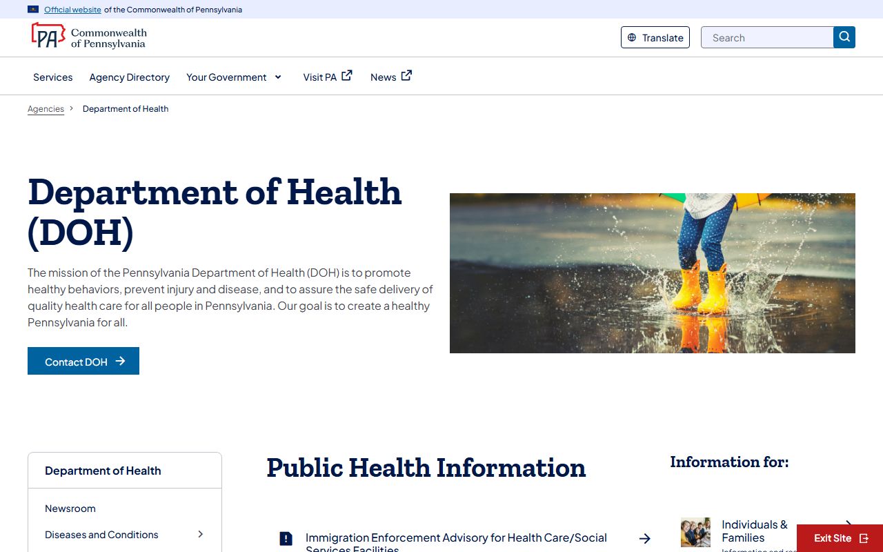 Luzerne County marriage and divorce records guidance on the Pennsylvania Department of Health page